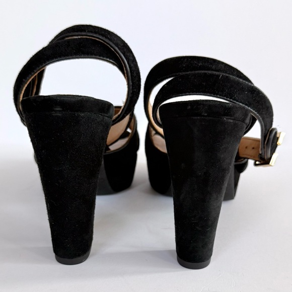 Lauren Ralph Lauren Sasha Ankle Strap Platform Dress Sandals Black Suede Size 8 - Picture 6 of 11